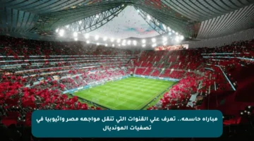 مباراة حاسمة.. تعرف على القنوات التي تنقل مواجهة مصر وإثيوبيا في تصفيات المونديال